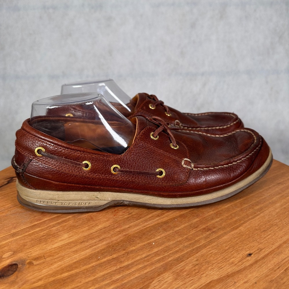 Sperry Top-Sider Billfish Boat Shoes Mens 11M Tan Leather Fair Condition 0579060 - Picture 5 of 16